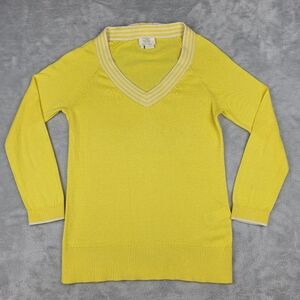 Kate Spade Women's V-neck Sweater Silk Blend Yellow Size S Small
